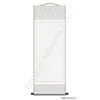 Silver and White Blank Paper Wall Scroll Painting