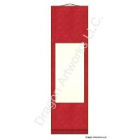 Small Bright Red Blank Wall Scroll Painting