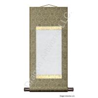 Dragon Brown With Gold Trim Blank Paper Wall Scroll