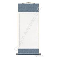 Light-Blue Archival Mounted Blank Paper Wall Scroll Painting