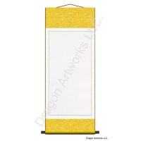 Yellow and White Archival Mounted Blank Wall Scroll