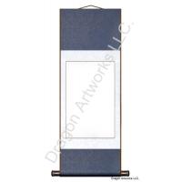 Blue and White Silk Blank Paper Chinese Wall Scroll