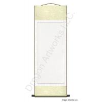 Large Chinese Blank Scroll - Cream and White Silk